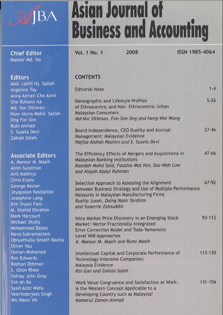 Vol. 1 No. 1 (2008) | Asian Journal of Business and Accounting