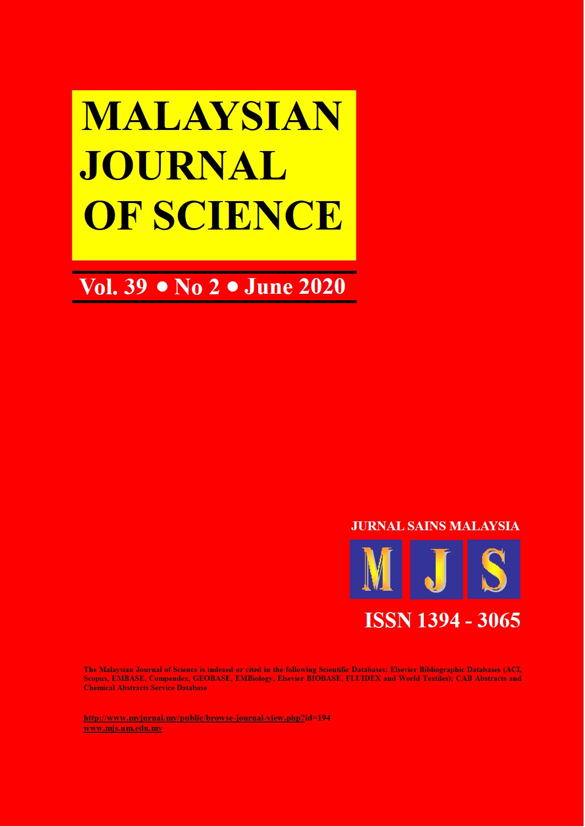 					View Vol 39 No 2 (2020): June
				
