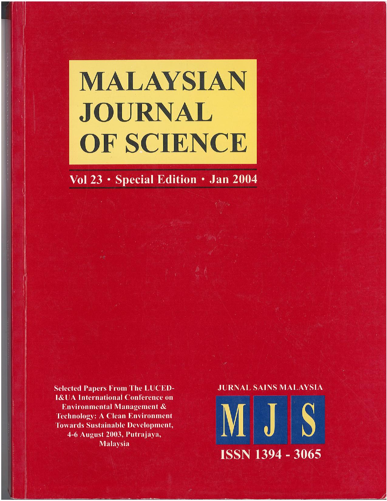 					View Vol. 23 (2004): International Conference on Environment & Technology: A Clean Environment Towards Sustainable Development.
				